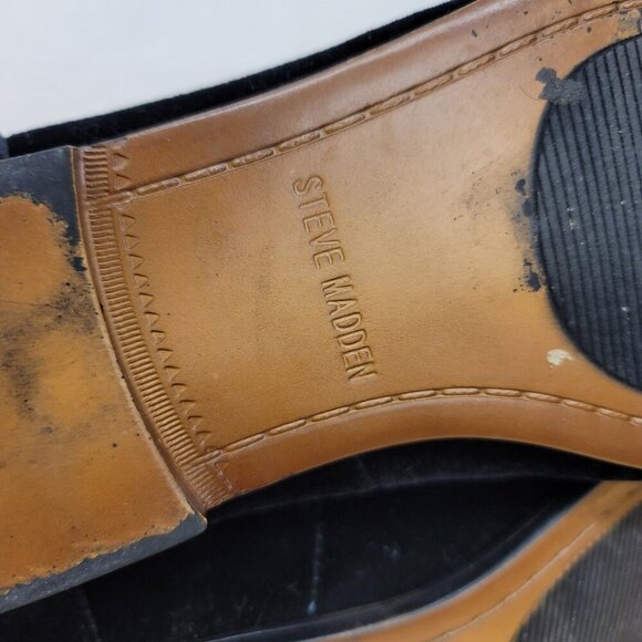 Steve Madden Morocco Men’s Black Velvet Slip-On Loafers, Size 10 Vintage main image 4